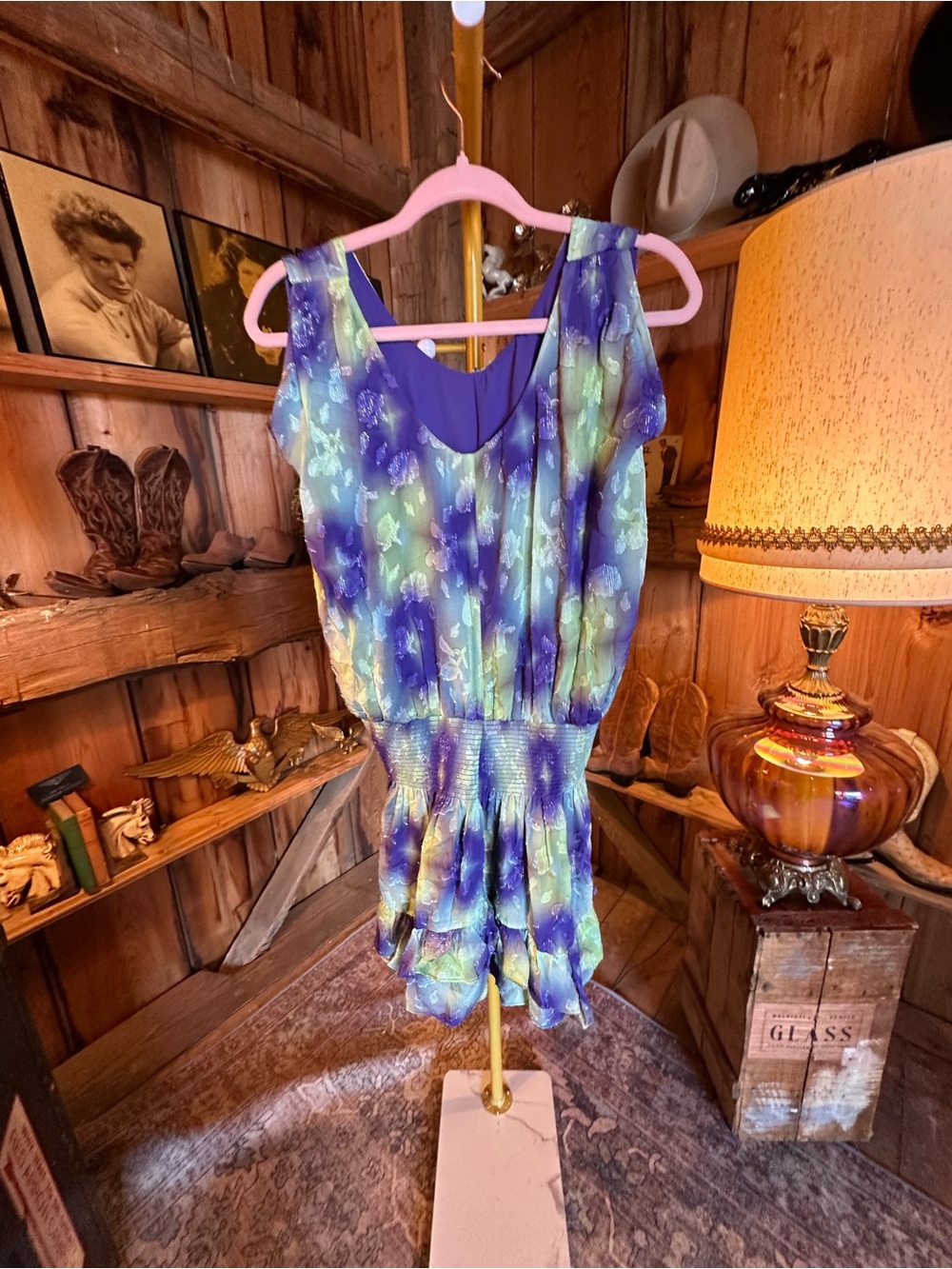 Ramy Brooks Purple Floral One-Piece Romper